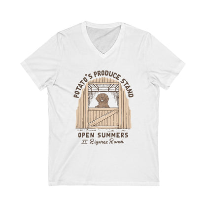 Potato's Produce Stand Women's Jersey Short Sleeve V-Neck Tee